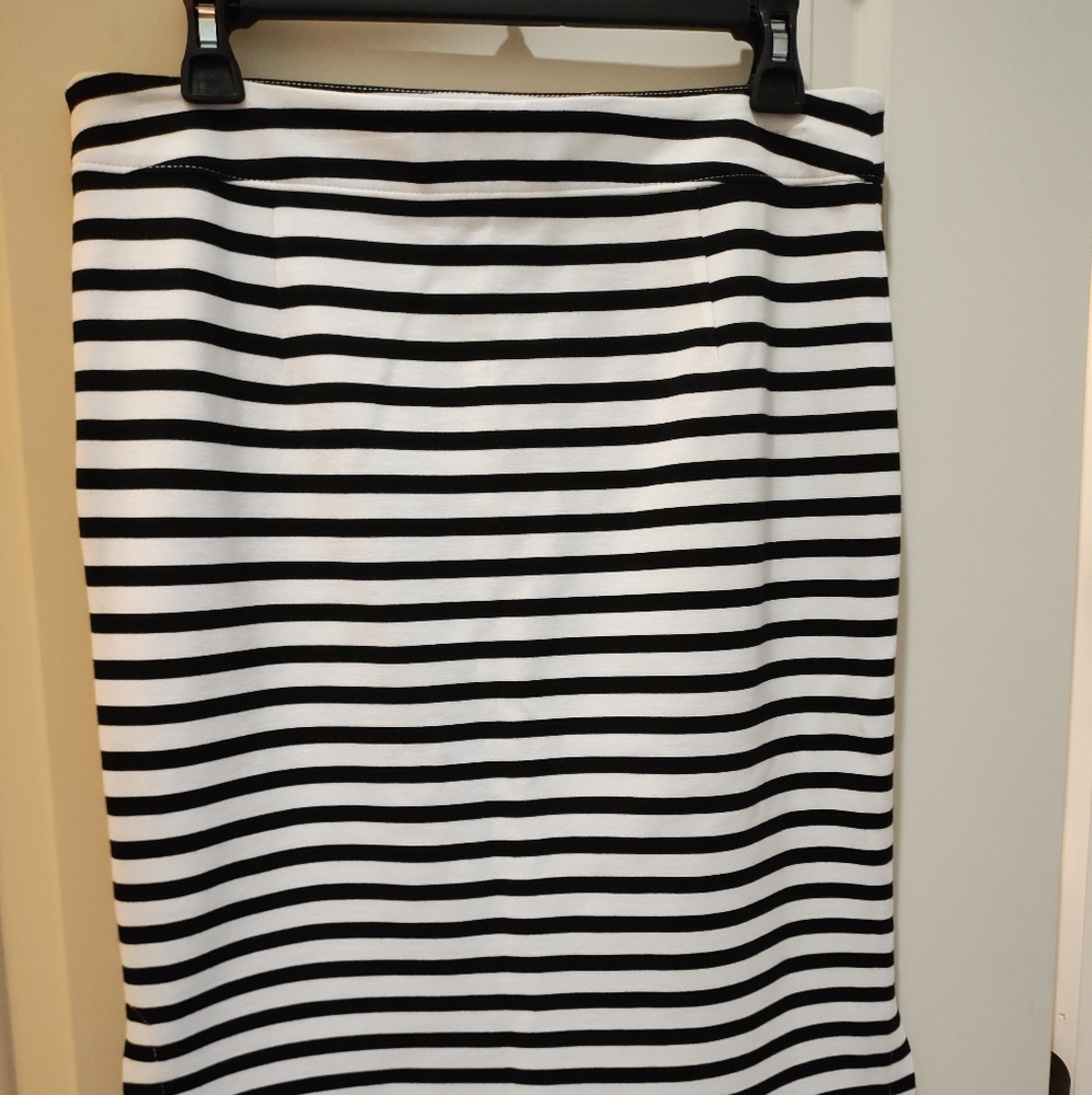 Black and White Striped Women's Skirt